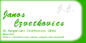 janos czvetkovics business card