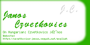 janos czvetkovics business card